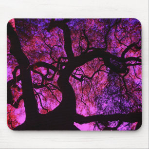 Tapis De Souris Sous l'arbre en rose et pourpre