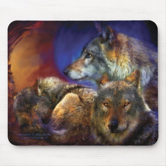 Tapis De Souris Sous une lune bleue Mousepad (Devant)