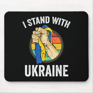 Tapis De Souris Soutenez l'Ukraine Je suis avec l'Ukraine Rétro Uk