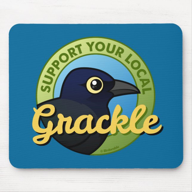 Tapis De Souris Soutenez votre Grackle local (Devant)
