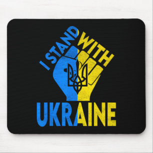 Tapis De Souris Soutenir l'Ukraine Je suis avec l'Ukraine Drapeau 