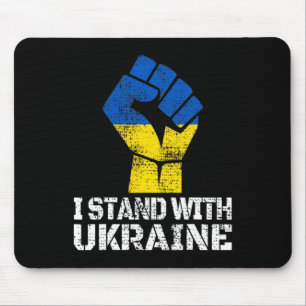 Tapis De Souris Soutenir l'Ukraine Je suis avec l'Ukraine Drapeau