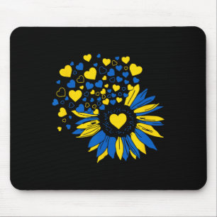 Tapis De Souris Soutenir l'Ukraine Tournesol Drapeau Ukrainien Cœu