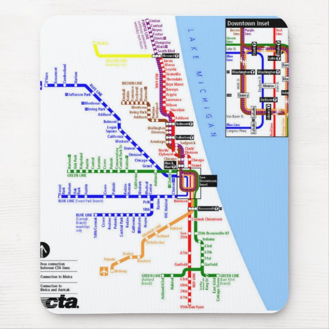 Tapis De Souris Souterrain Mousepad de Chicago (Devant)