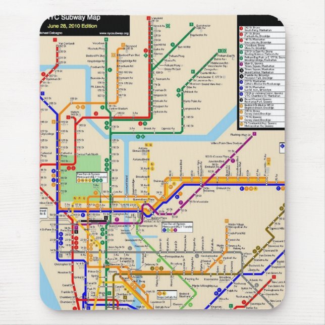 Tapis De Souris Souterrain Mousepad de Newyork (Devant)