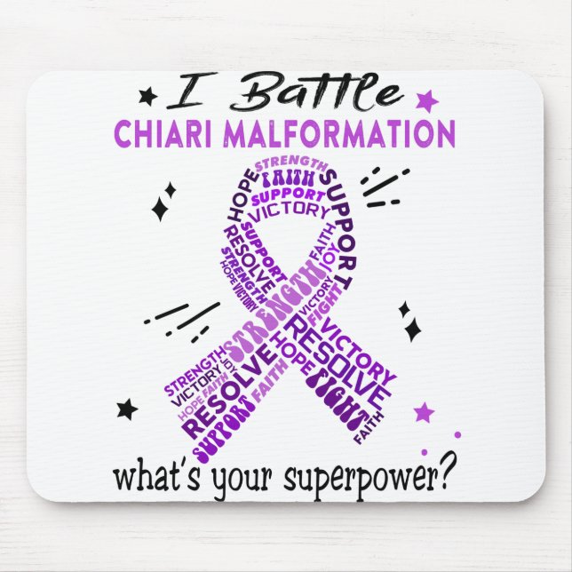 Tapis De Souris Soutien Chiari Malformation Guerrier Cadeaux (Devant)