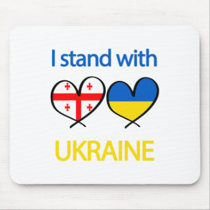 Tapis De Souris Soutien Cœur Drapeau Ukrainien Géorgie Je suis ave