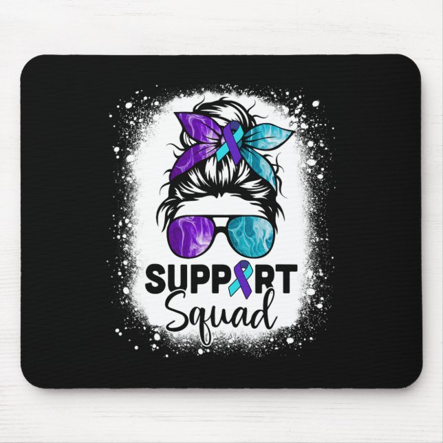 Tapis De Souris Soutien Équipe Messy Bun Prévention du suicide (Devant)