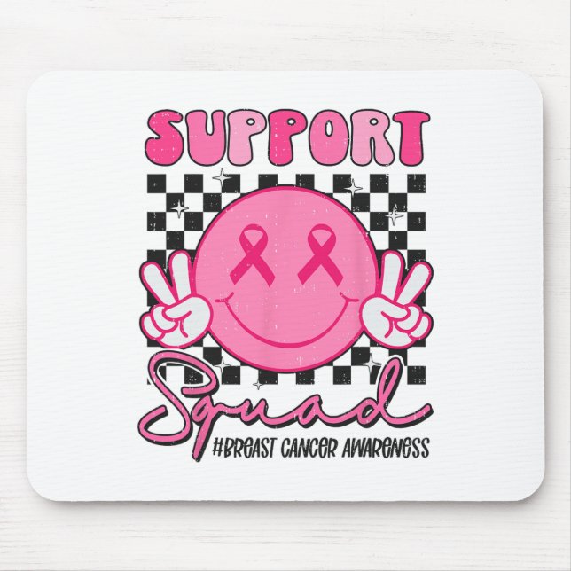 Tapis De Souris Soutien Escouade Sourire Visage Cancer du sein Sen (Devant)