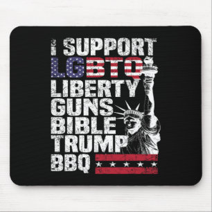 Tapis De Souris Soutien Lgbtq Liberty Guns Bible Trump Bbq