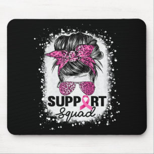 Tapis De Souris Soutien Squad Messy Bun Pink Breast Cancer