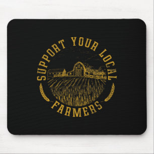 Tapis De Souris Soutien vintage Vos Agriculteurs Locaux Agricole A
