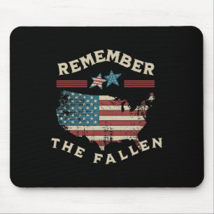 Tapis De Souris Souvenez-vous du Fallen American Flag Memorial Day
