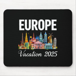 Tapis De Souris Souvenir de voyage Europe 2025 Vacances Été Voyage
