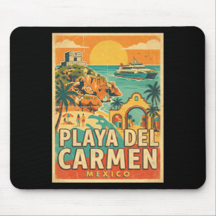 Tapis De Souris Souvenir de voyage vintage Playa Del Carmen Mexiqu