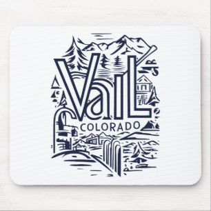 Tapis De Souris Souvenir Vintage Ski Cool Visite Vail Co