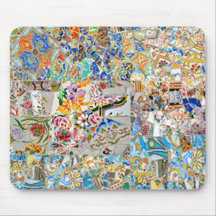 Tapis De Souris Souvenirs. Parc Güell. Grande mosaïque. Partie 1.