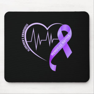Tapis De Souris Souvenirs ruban violet sensibilisation alzheimer