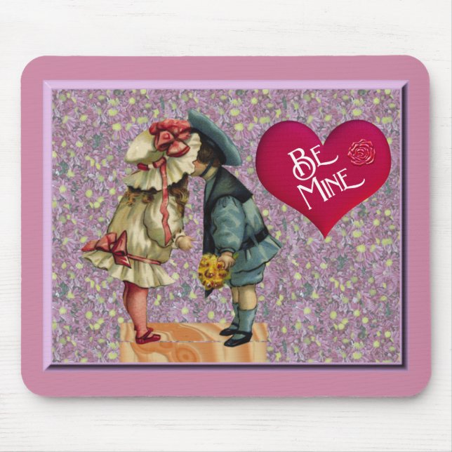 Tapis De Souris « Soyez à moi » Douce Saint-Valentin Nostalgique (Devant)