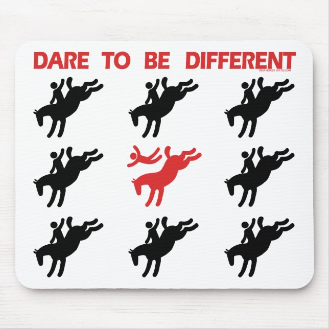 Tapis De Souris Soyez différent - dire drôle de cheval (Devant)
