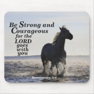 Tapis De Souris Soyez forte et courageuse Bible Verse Deut 31 Hors