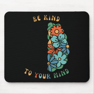 Tapis De Souris Soyez Gentil À Votre Esprit Retro Green Mental Hea