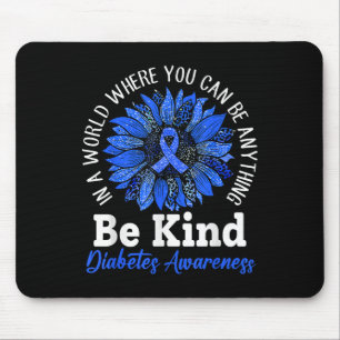 Tapis De Souris Soyez gentil Bleu Ruban Tournesol T1d Type 1 Diabè