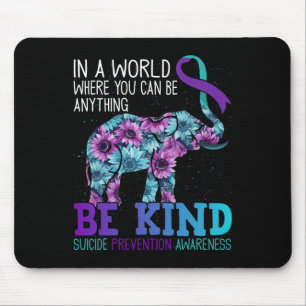 Tapis De Souris Soyez gentil Elephant Tournesol Turquoise Purple R