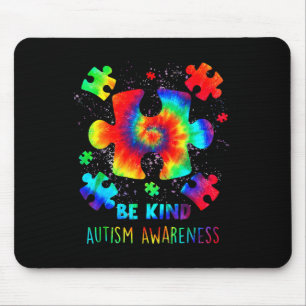 Tapis De Souris Soyez Gentil Pièces de Puzzle Tie Dye Sensibilisat