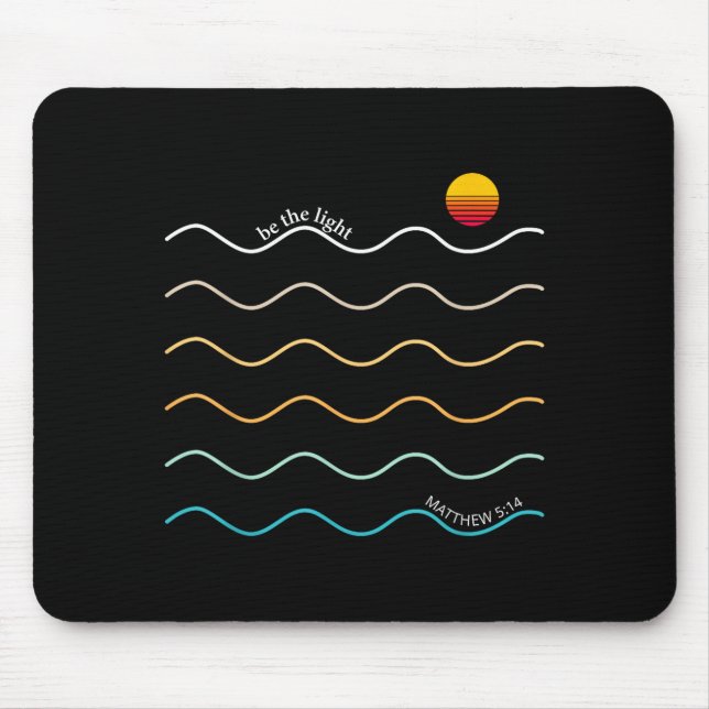 Tapis De Souris Soyez La Lumière Boho Verset Biblique Chrétien Cul (Devant)