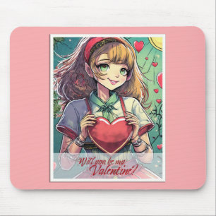 Tapis De Souris Soyez ma Saint-Valentin dans le style Manga 33419