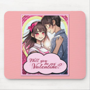 Tapis De Souris Soyez ma Saint-Valentin dans le style Manga 58477