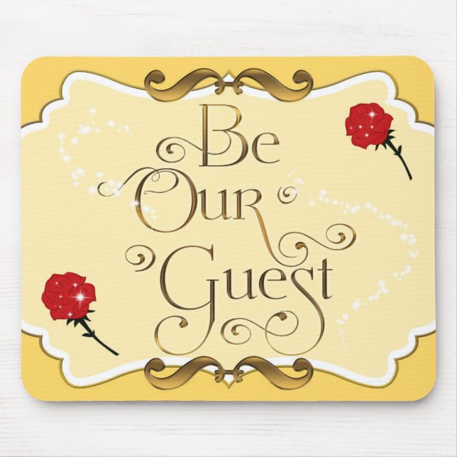 Tapis De Souris SOYEZ NOTRE CLIENT Yellow Gold Red Roses Presse (Devant)
