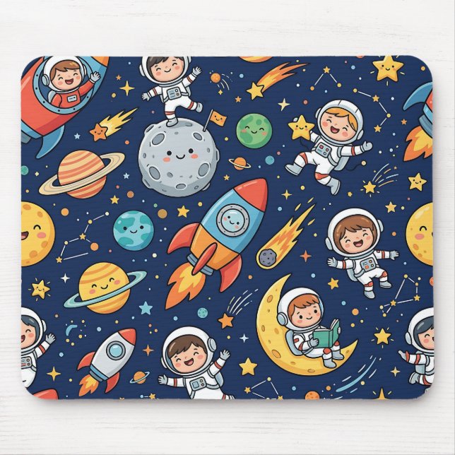 Tapis de souris Space Kid – Motif de fusée astrona (Devant)