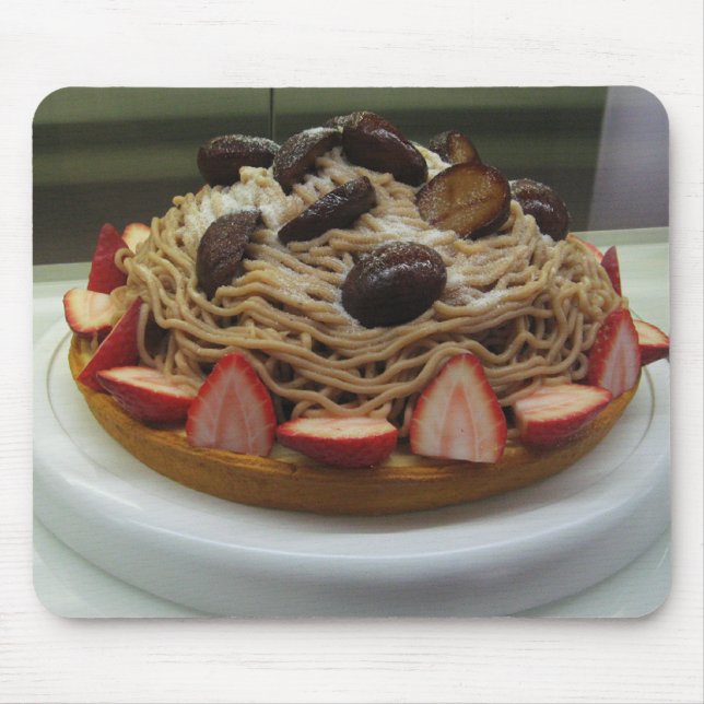 Tapis De Souris Spaghetti japonais et gâteau à la fraise (Devant)