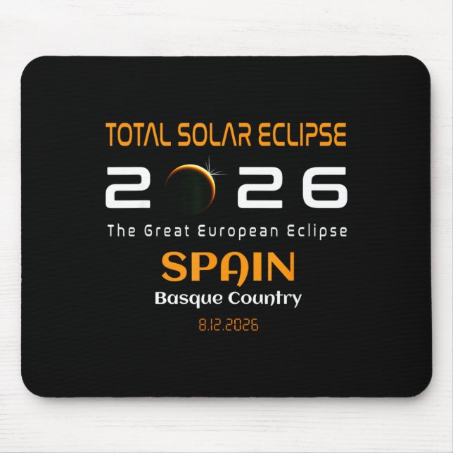 Tapis De Souris Spain Basque Country Total Solar Eclipse August (Devant)