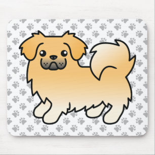 Tapis De Souris Spaniel Tibétain Fawn Chien de Dessin Animé Mignon
