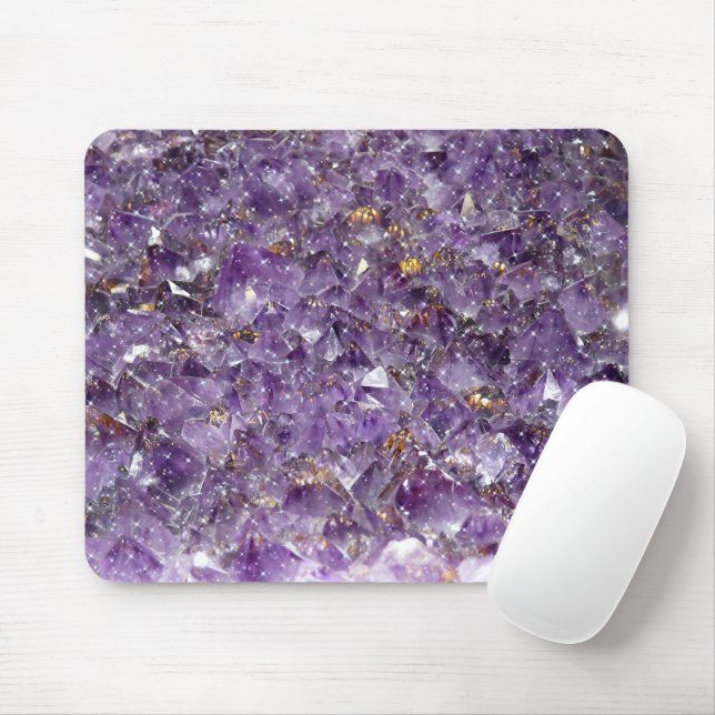 Tapis De Souris Sparkling Amethyst Crystal Gem - Purple Geode (Avec souris)