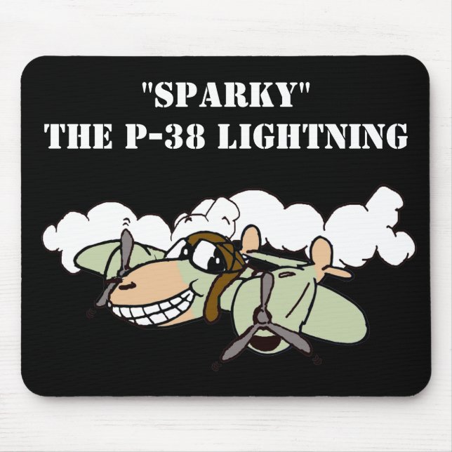 Tapis De Souris "Sparky" le dessin animé P-38 Lightning (Devant)
