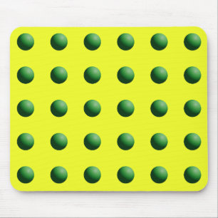 Tapis De Souris Sphères vertes sur jaune