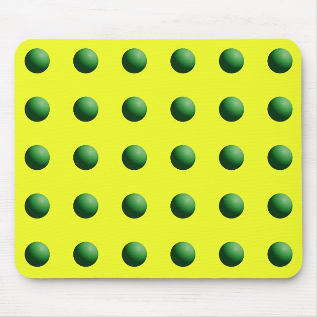 Tapis De Souris Sphères vertes sur jaune (Devant)