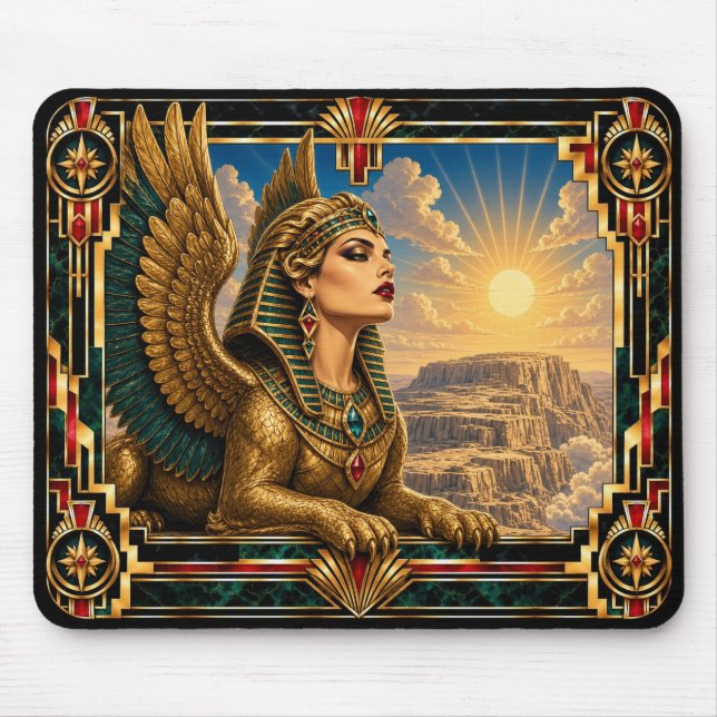 Tapis De Souris Sphinx, Art Déco Mythique (Devant)