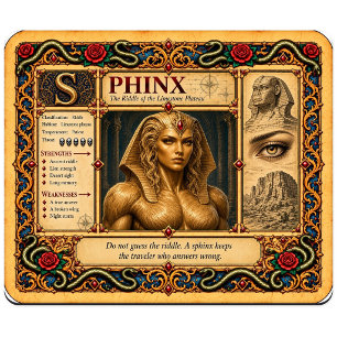 Tapis De Souris Sphinx, Art du Bestiaire Médiéval