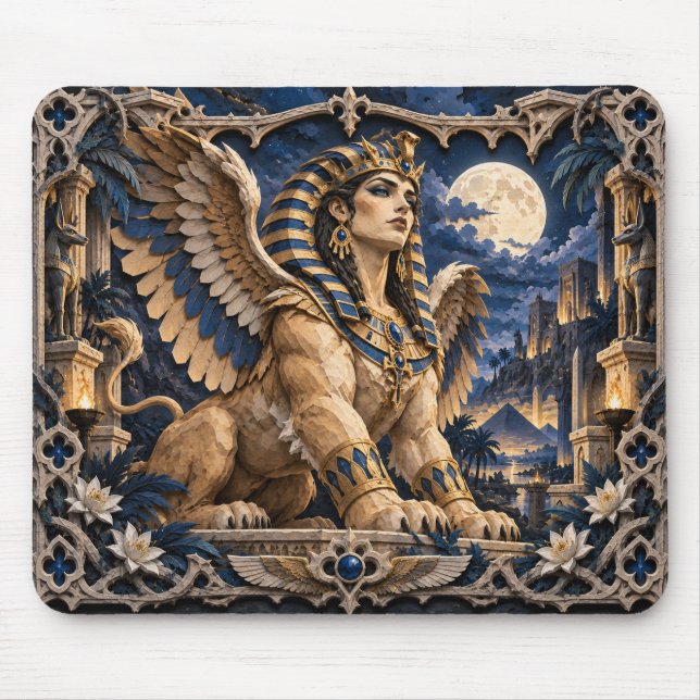 Tapis De Souris Sphinx, Monstre de Papier Découpé (Devant)
