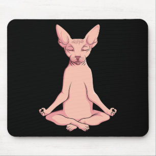 Tapis De Souris Sphynx Chat Yoga Médaille Éleveur Hairless Animaux