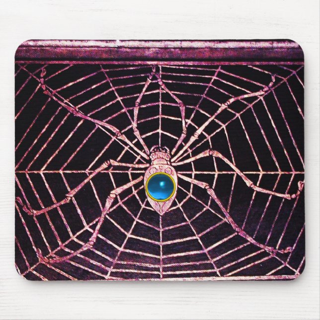 Tapis De Souris SPIDER ET WEB Bleu Sapphire Noir (Devant)