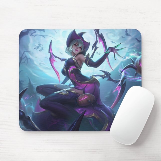Tapis De Souris Spider Queen Gaming Mousepad | Thème gothique (Avec souris)