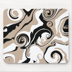 Tapis De Souris Spill - Taupe, Black and White