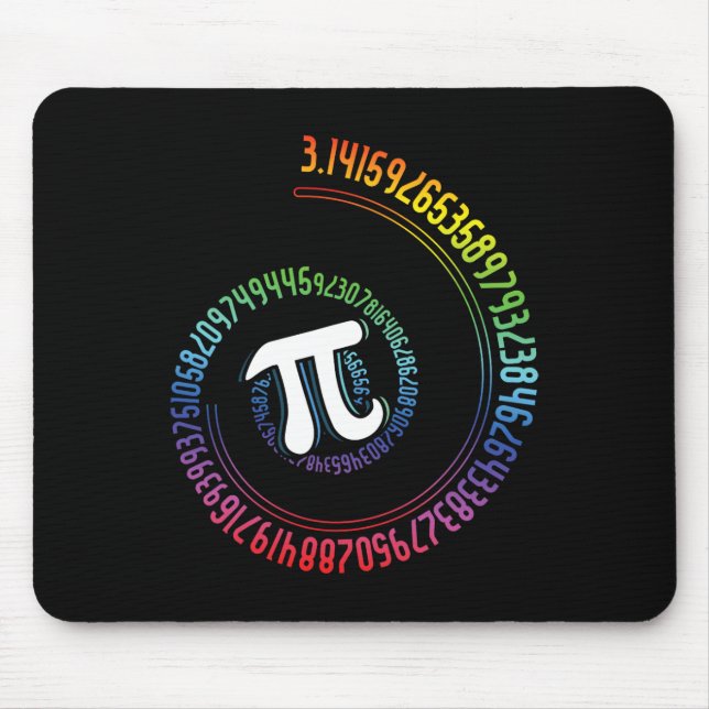 Tapis De Souris Spiral Arc-en-ciel Nerd Math Geek Mathématicien Jo (Devant)