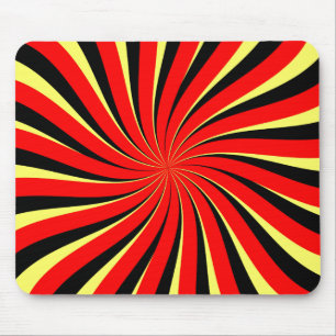 Tapis De Souris Spiral noir rouge jaune